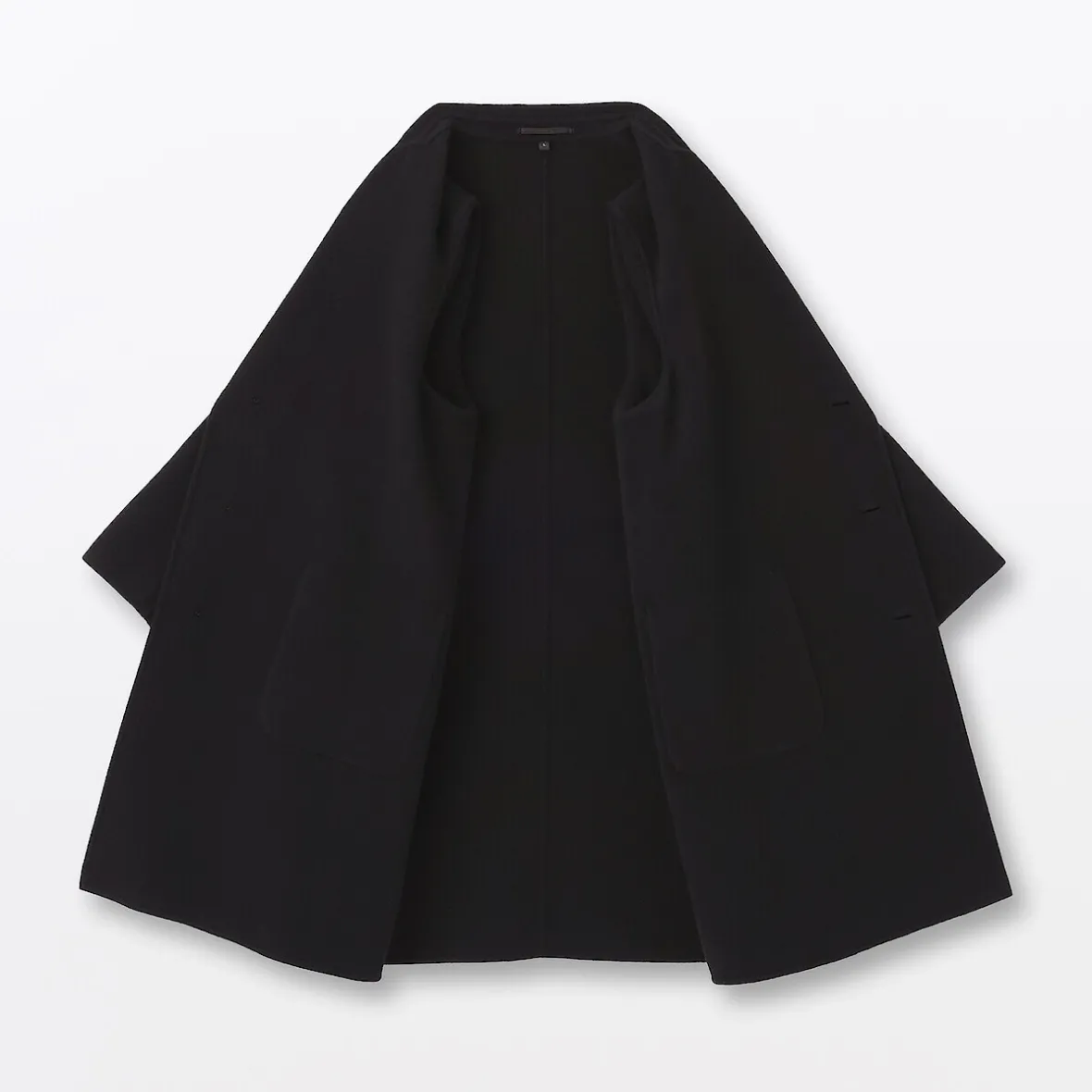 Hot Muji Abrigo Chesterfield de mezcla de lana merina para hombre