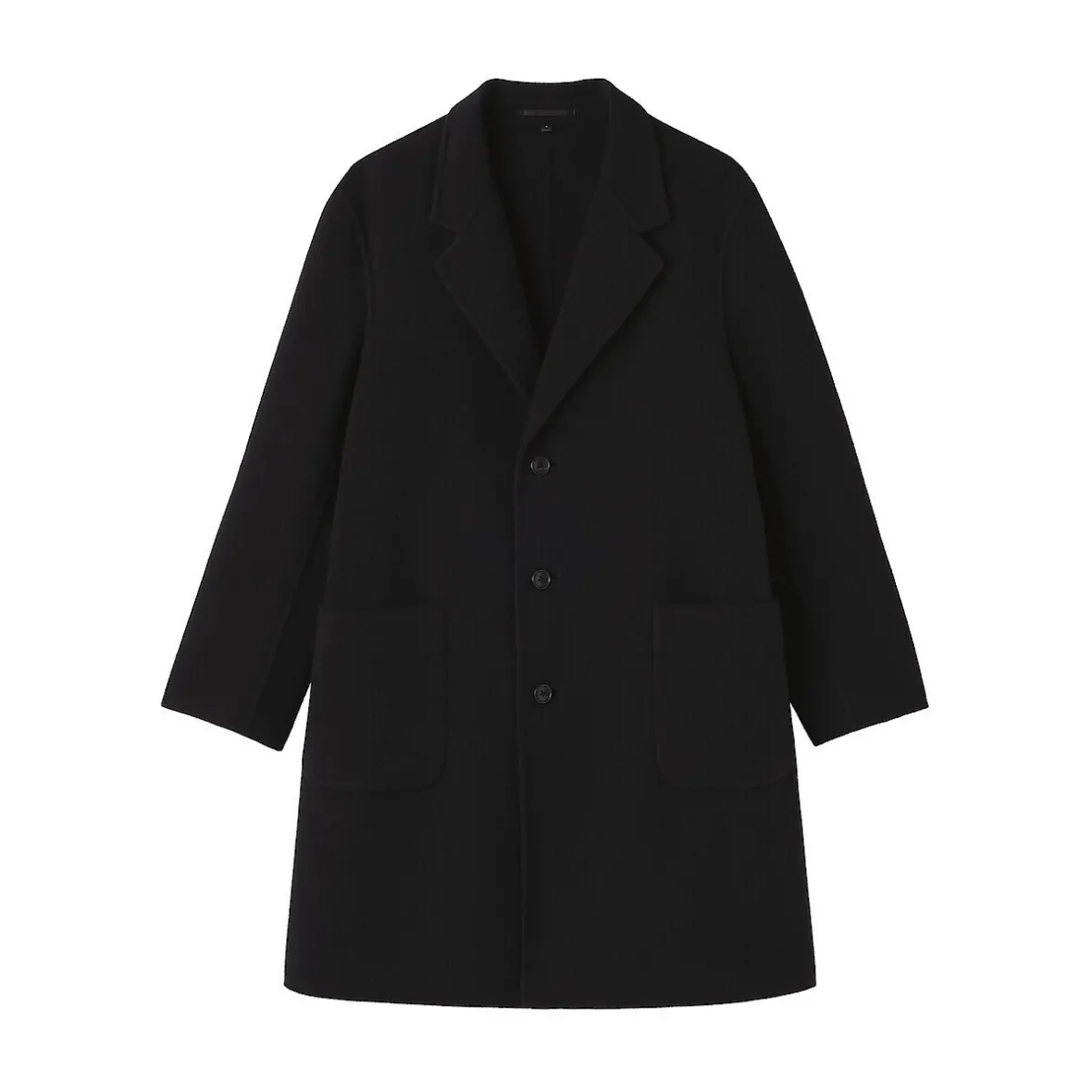 Hot Muji Abrigo Chesterfield de mezcla de lana merina para hombre