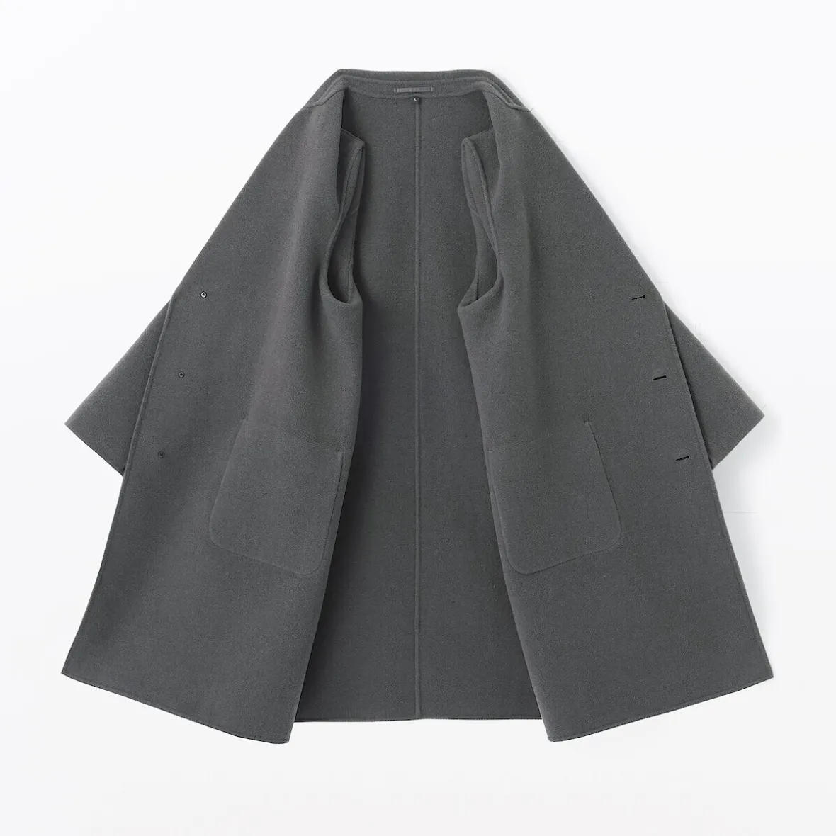 Hot Muji Abrigo Chesterfield de mezcla de lana merina para hombre