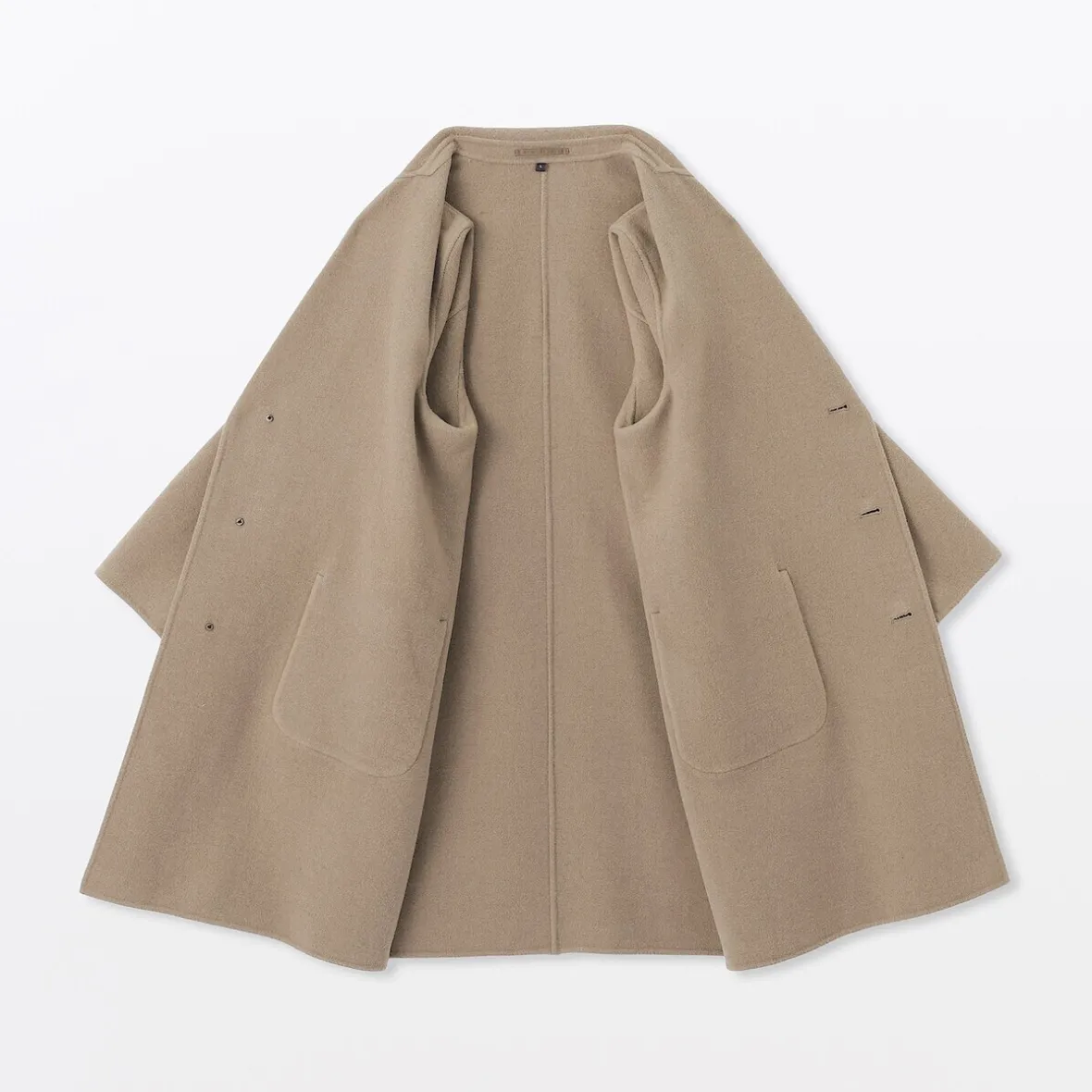 Hot Muji Abrigo Chesterfield de mezcla de lana merina para hombre