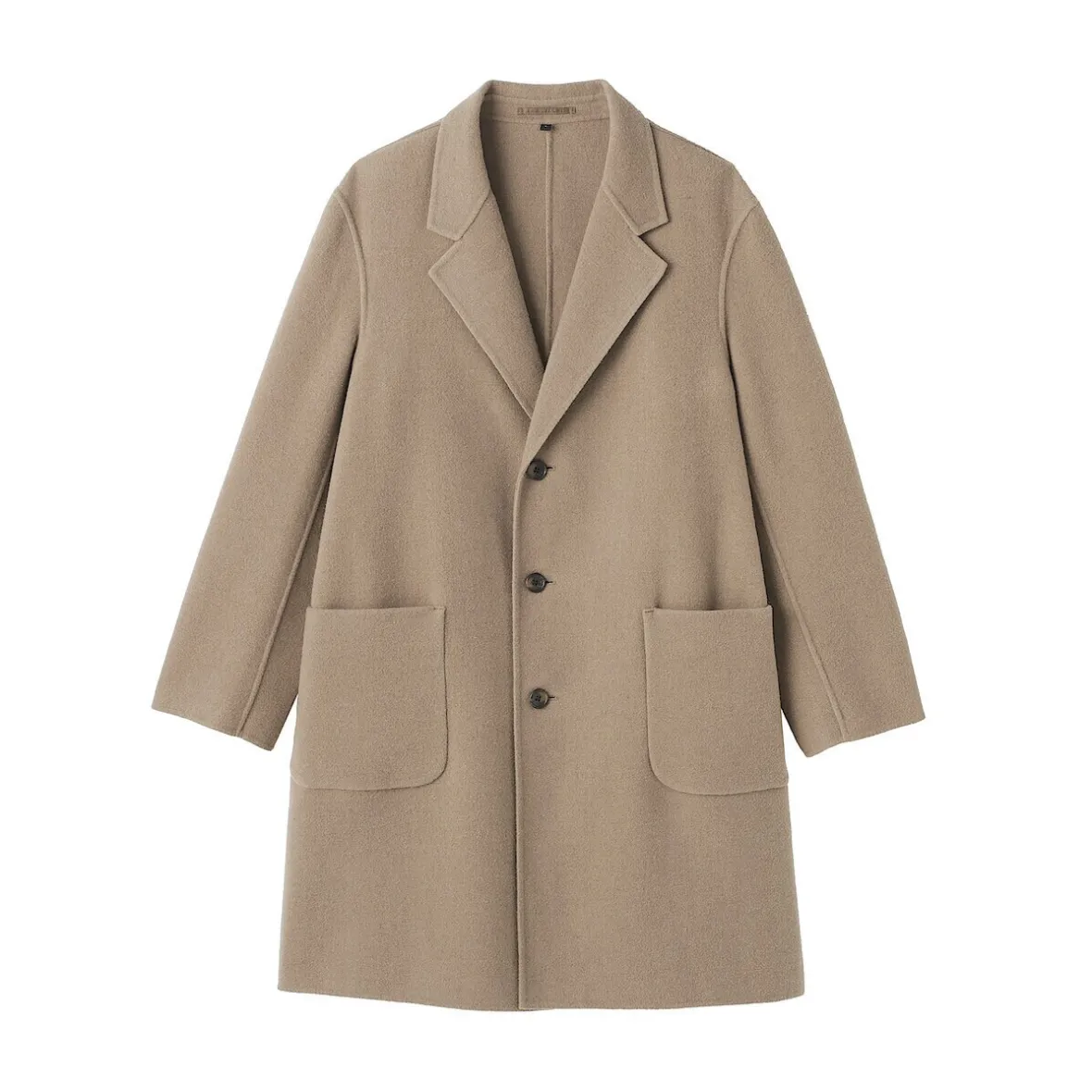 Hot Muji Abrigo Chesterfield de mezcla de lana merina para hombre