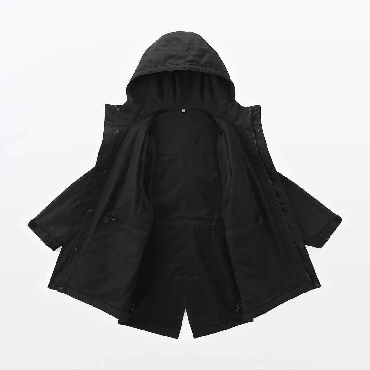 Online Muji Abrigo con capucha de algodón ligero para hombre