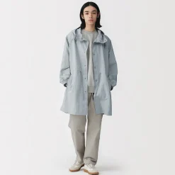 Hot Muji Abrigo con capucha de nailon reciclado repelente al agua para hombre