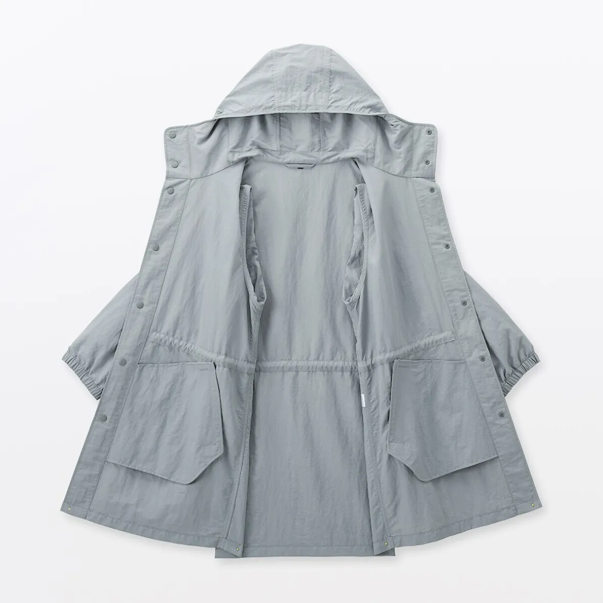 Hot Muji Abrigo con capucha de nailon reciclado repelente al agua para hombre
