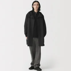 Hot Muji Abrigo con capucha de nailon reciclado repelente al agua para hombre