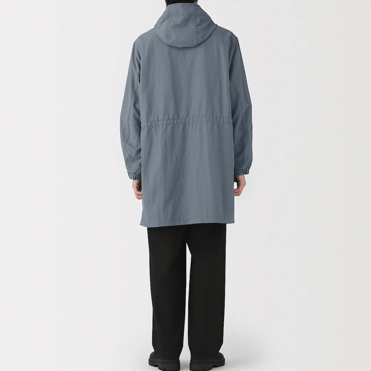 Hot Muji Abrigo con capucha de nailon reciclado repelente al agua para hombre