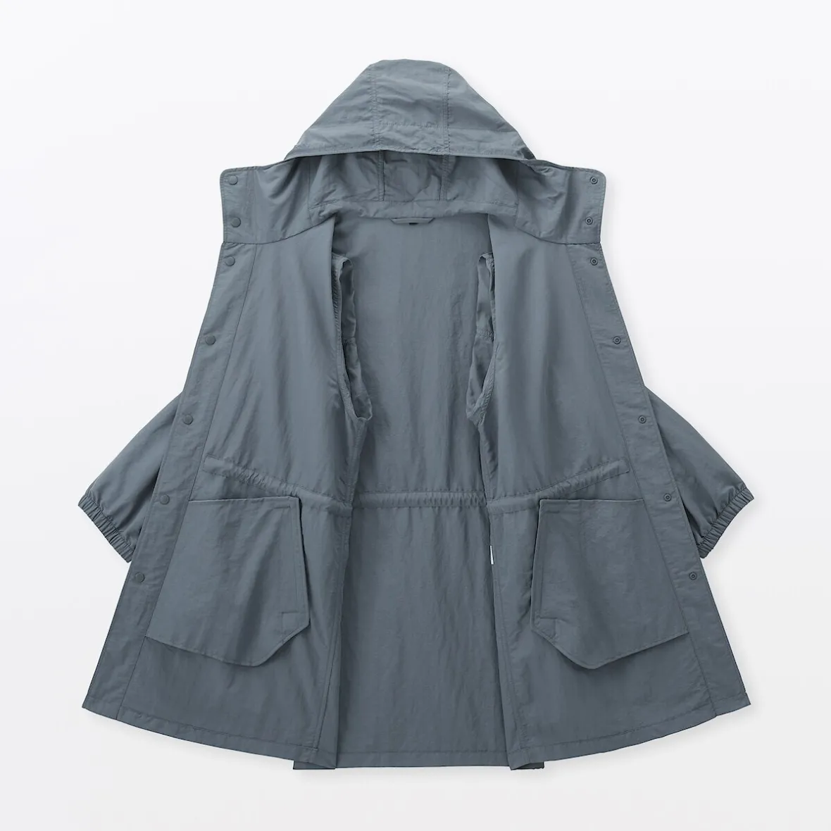 Hot Muji Abrigo con capucha de nailon reciclado repelente al agua para hombre