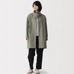Sale Muji Abrigo con capucha extraíble y repelente al agua para mujer