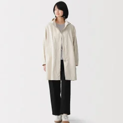 Sale Muji Abrigo con capucha extraíble y repelente al agua para mujer