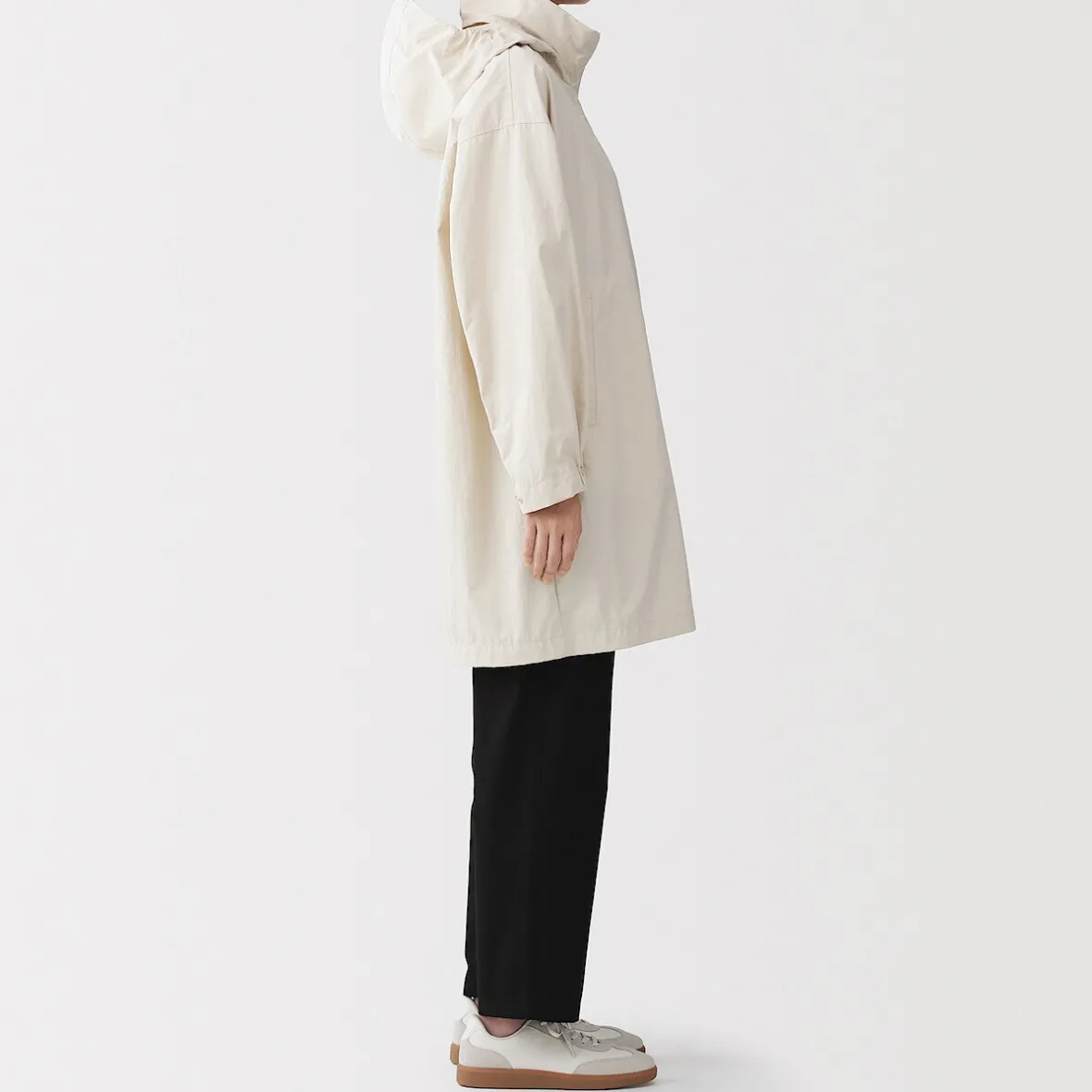 Sale Muji Abrigo con capucha extraíble y repelente al agua para mujer