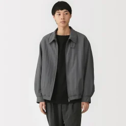 Muji Abrigo con cremallera de nailon reciclado impermeable para hombre