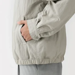 Muji Abrigo con cremallera de nailon reciclado impermeable para hombre
