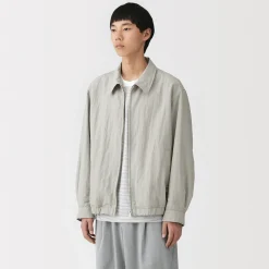 Muji Abrigo con cremallera de nailon reciclado impermeable para hombre