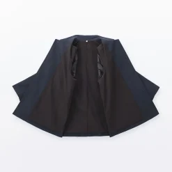 Hot Muji Abrigo con cuello alto en sarga de algodón repelente al agua para mujer
