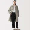 Muji Abrigo con cuello alzado repelente al agua para mujer