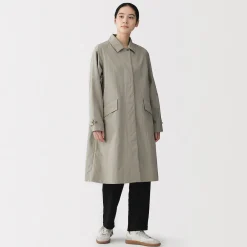 Muji Abrigo con cuello alzado repelente al agua para mujer