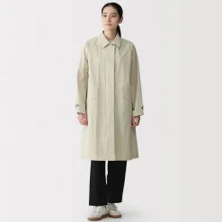 Muji Abrigo con cuello alzado repelente al agua para mujer