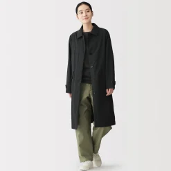 Muji Abrigo con cuello alzado repelente al agua para mujer