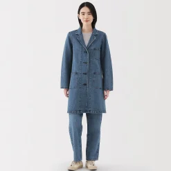 Outlet Muji Abrigo vaquero de mezcla de capoc para mujer