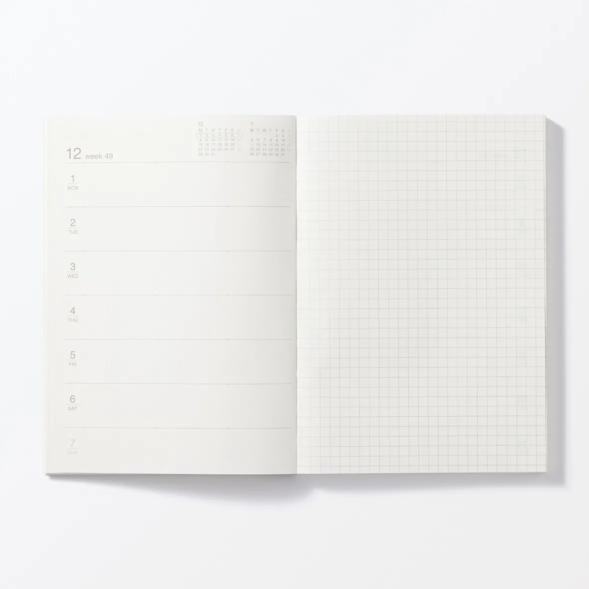 Muji Agenda mensual y semanal de 2026 - B6