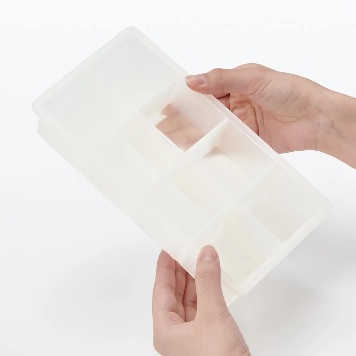 Online Muji Bandeja de Cubitos de Hielo de Silicona Cuadrada
