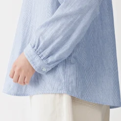Discount Muji Blusa de gasa doble y mezcla de kapok para mujer