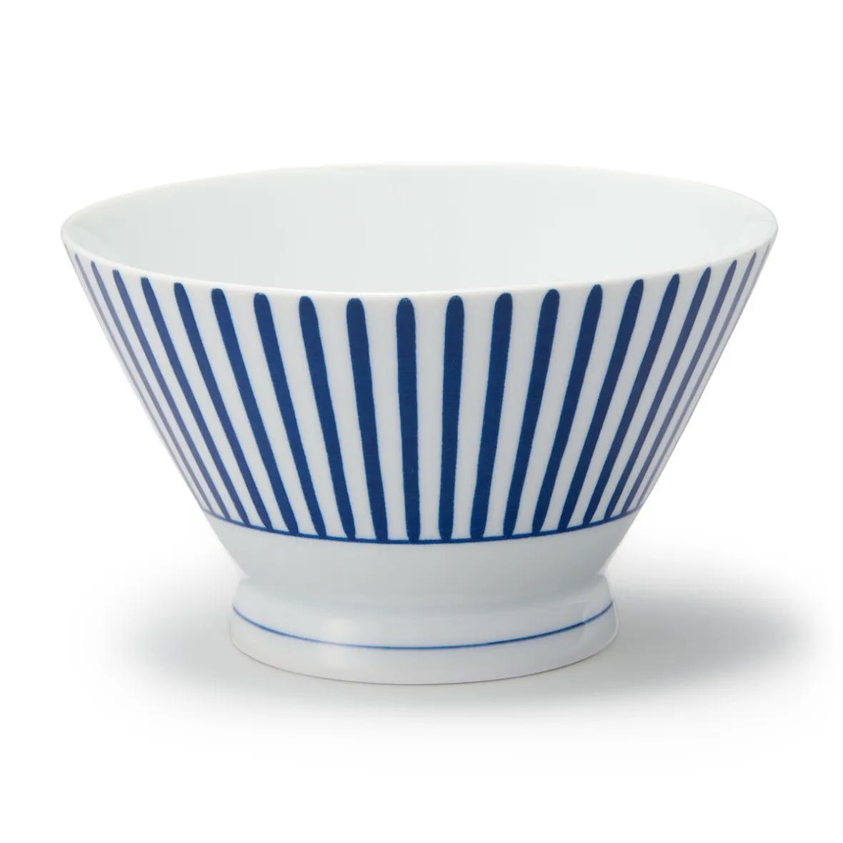 New Muji Bol de arroz Hasami Ware - Patrón de rayas en abanico, Grande