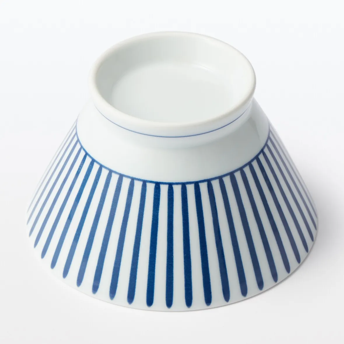 New Muji Bol de arroz Hasami Ware - Patrón de rayas en abanico, Grande