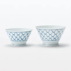 Clearance Muji Bol de arroz Hasami Ware - Patrón de malla, Pequeño