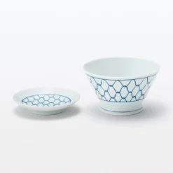Clearance Muji Bol de arroz Hasami Ware - Patrón de malla, Pequeño
