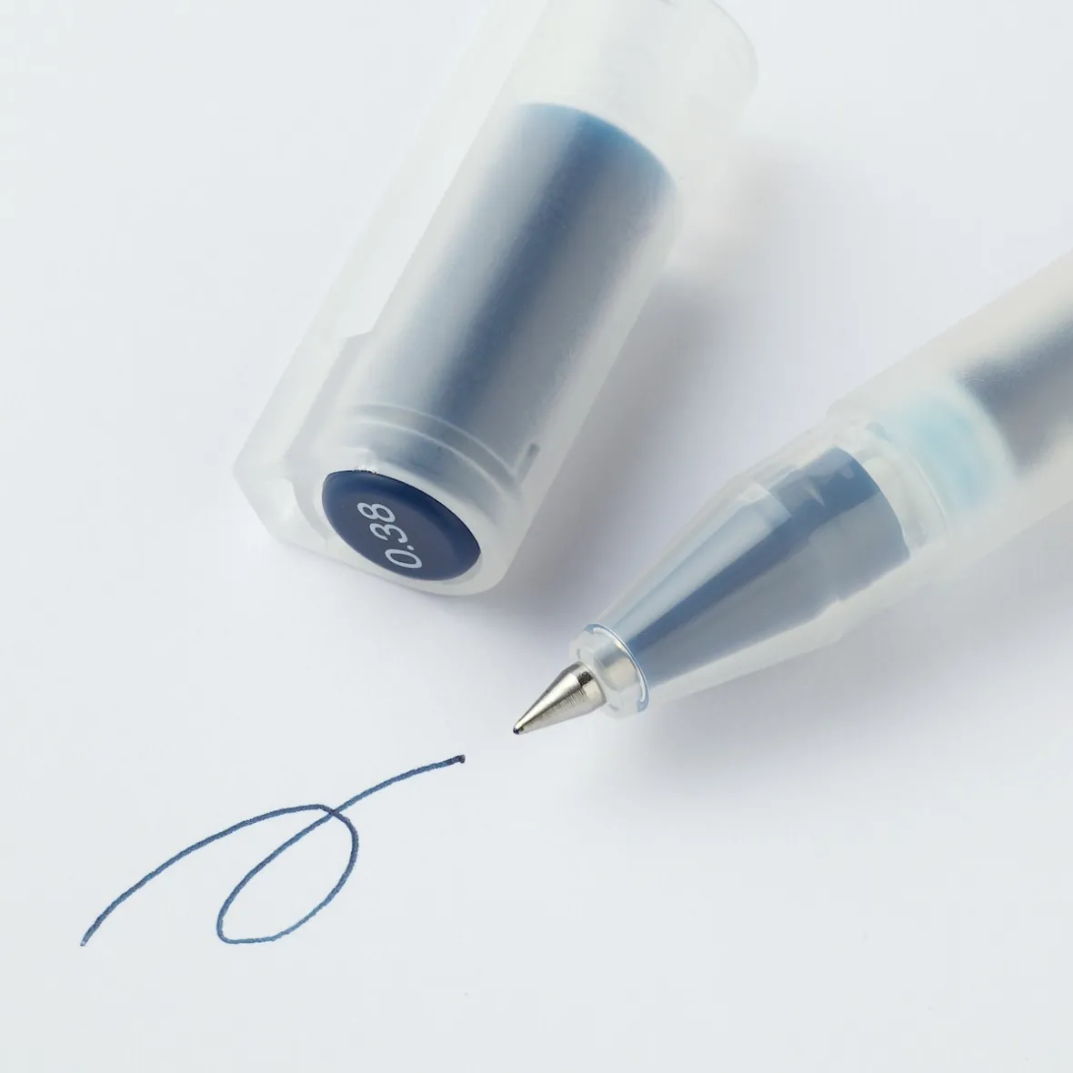 New Muji Bolígrafo de gel azul marino - 0,38 mm - Pack de 10