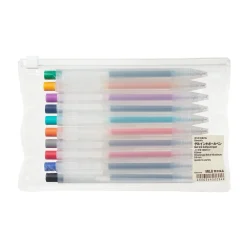 Sale Muji Bolígrafo de gel retráctil de colores - 0,5 mm - Pack de 10