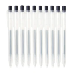 Muji Bolígrafo de gel retráctil azul marino - 0,5 mm - Pack de 10