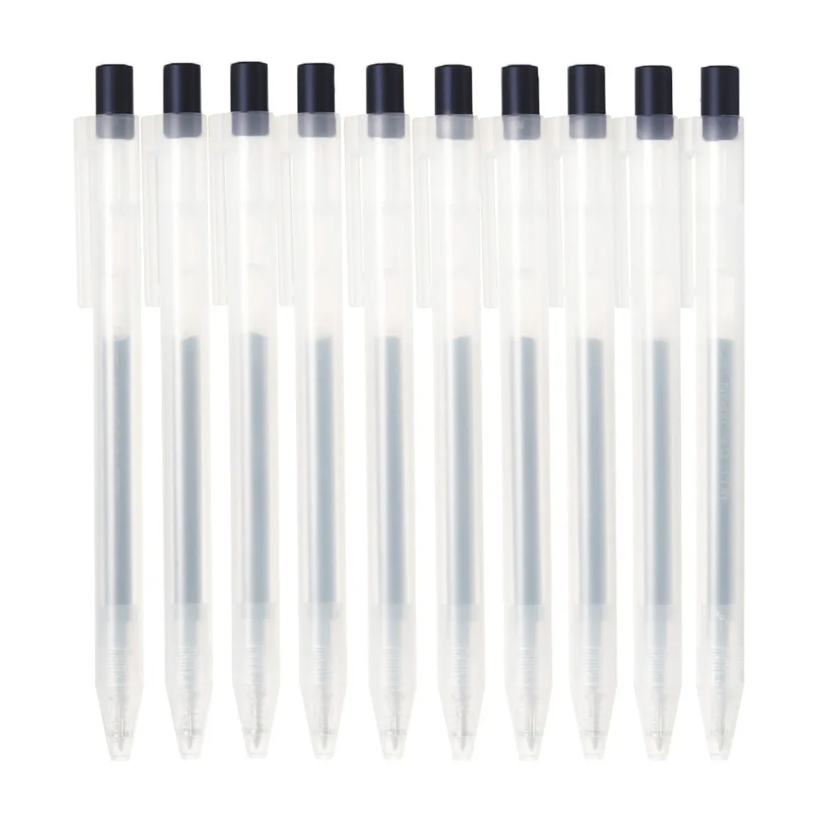 Muji Bolígrafo de gel retráctil azul marino - 0,5 mm - Pack de 10