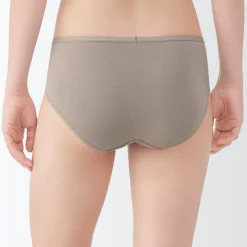 Clearance Muji Braguitas de bikini de hilo recuperado para mujer, paquete de 3 Albaricoque
