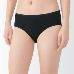 Clearance Muji Braguitas de bikini de hilo recuperado para mujer, paquete de 3 Albaricoque