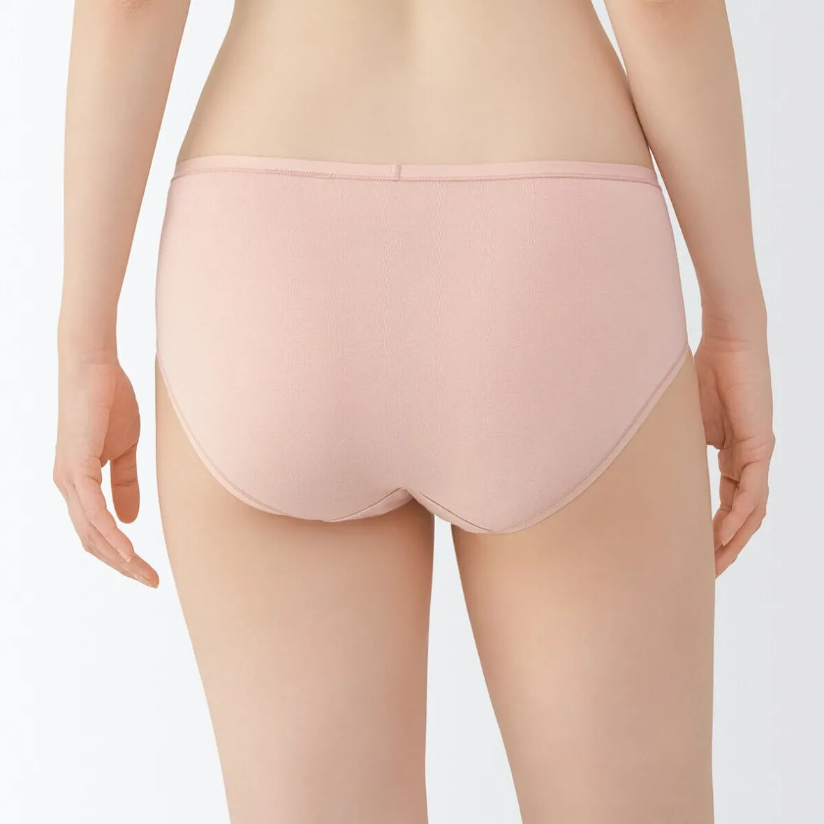 Sale Muji Braguitas de bikini de hilo recuperado para mujer, paquete de 3 Albaricoque