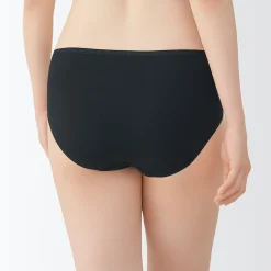 Sale Muji Braguitas de bikini de hilo recuperado para mujer, paquete de 3 Albaricoque