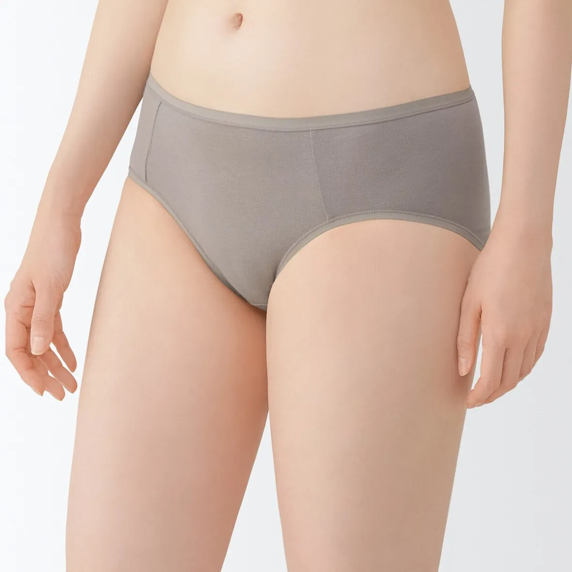 Sale Muji Braguitas de bikini de hilo recuperado para mujer, paquete de 3 Albaricoque