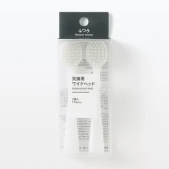 Muji Cabezales de cepillo de dientes de repuesto ‐ Cerda ancha y mediana, paquete de 2