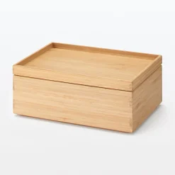 Hot Muji Caja apilable de bambú, 26 x 18.5 x 8.5 cm