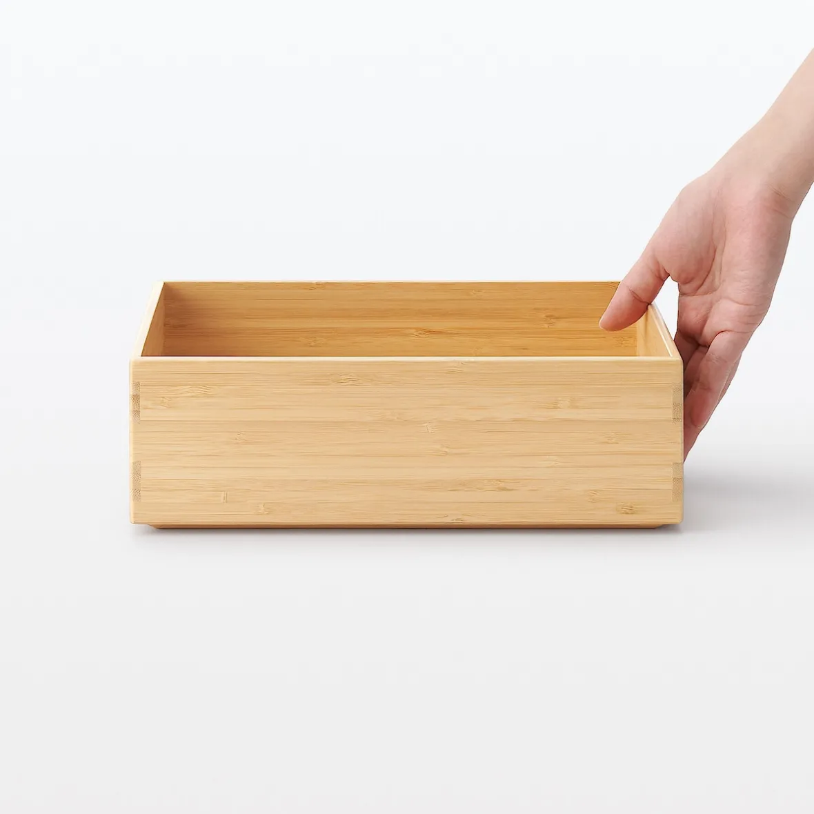 Hot Muji Caja apilable de bambú, 26 x 18.5 x 8.5 cm