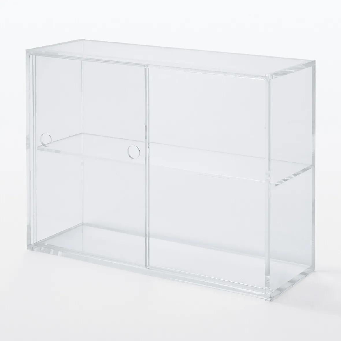 Muji Caja vitrina acrílica con puertecillas deslizantes S