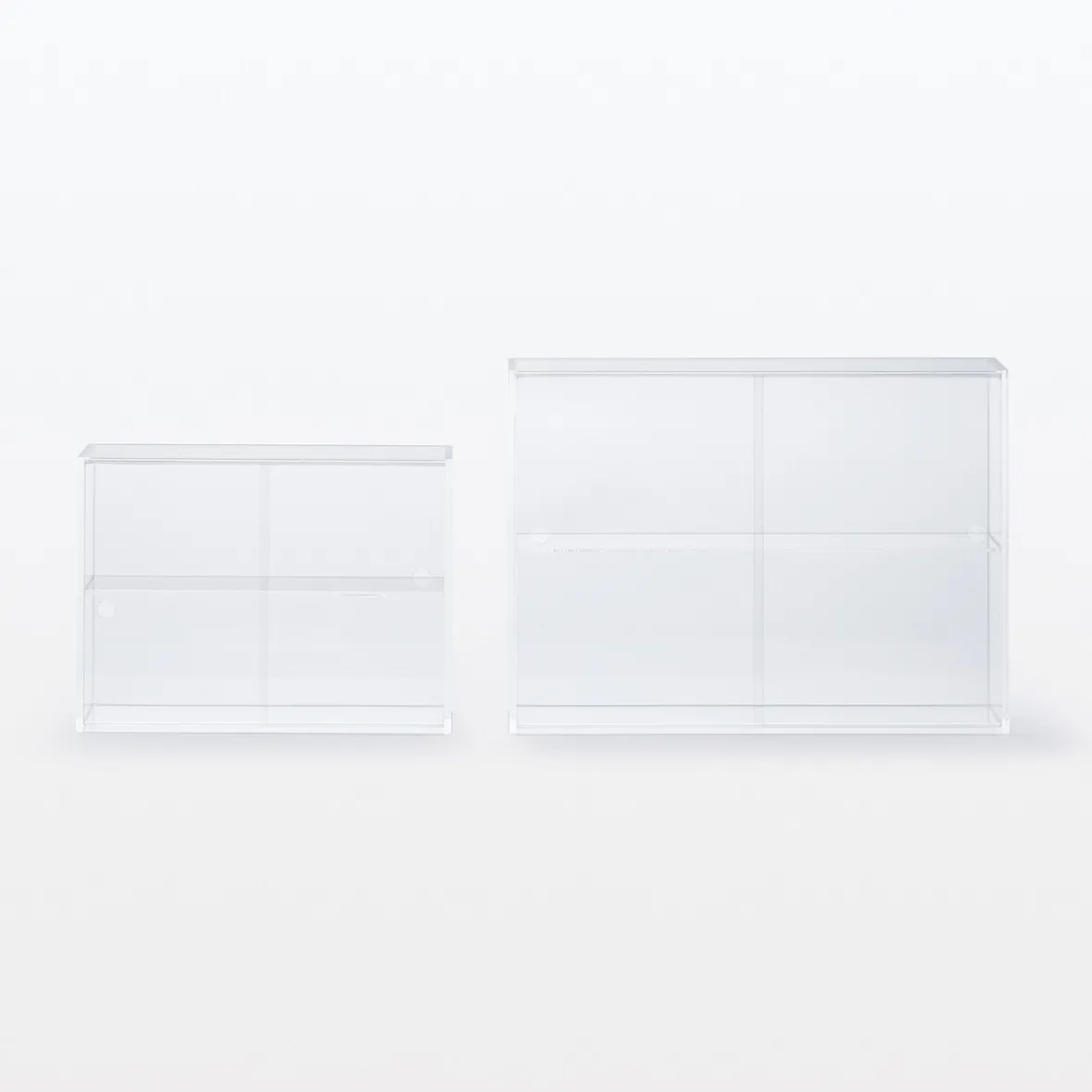 Muji Caja vitrina acrílica con puertecillas deslizantes S