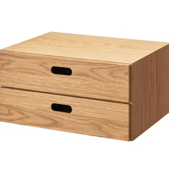 Hot Muji Cajonera apilable de dos niveles planos (Roble)