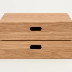 Hot Muji Cajonera apilable de dos niveles planos (Roble)