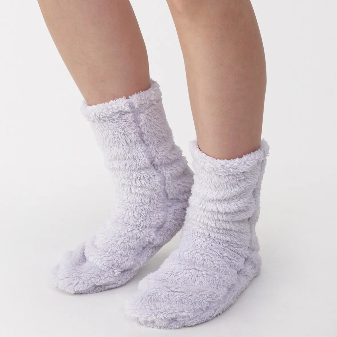Muji Calcetines acogedores de forro polar de poliéster reciclado para mujer