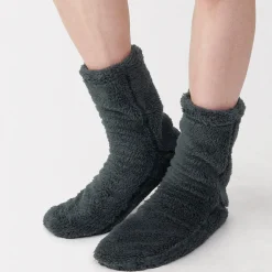 Clearance Muji Calcetines acogedores de forro polar de poliéster reciclado para hombre