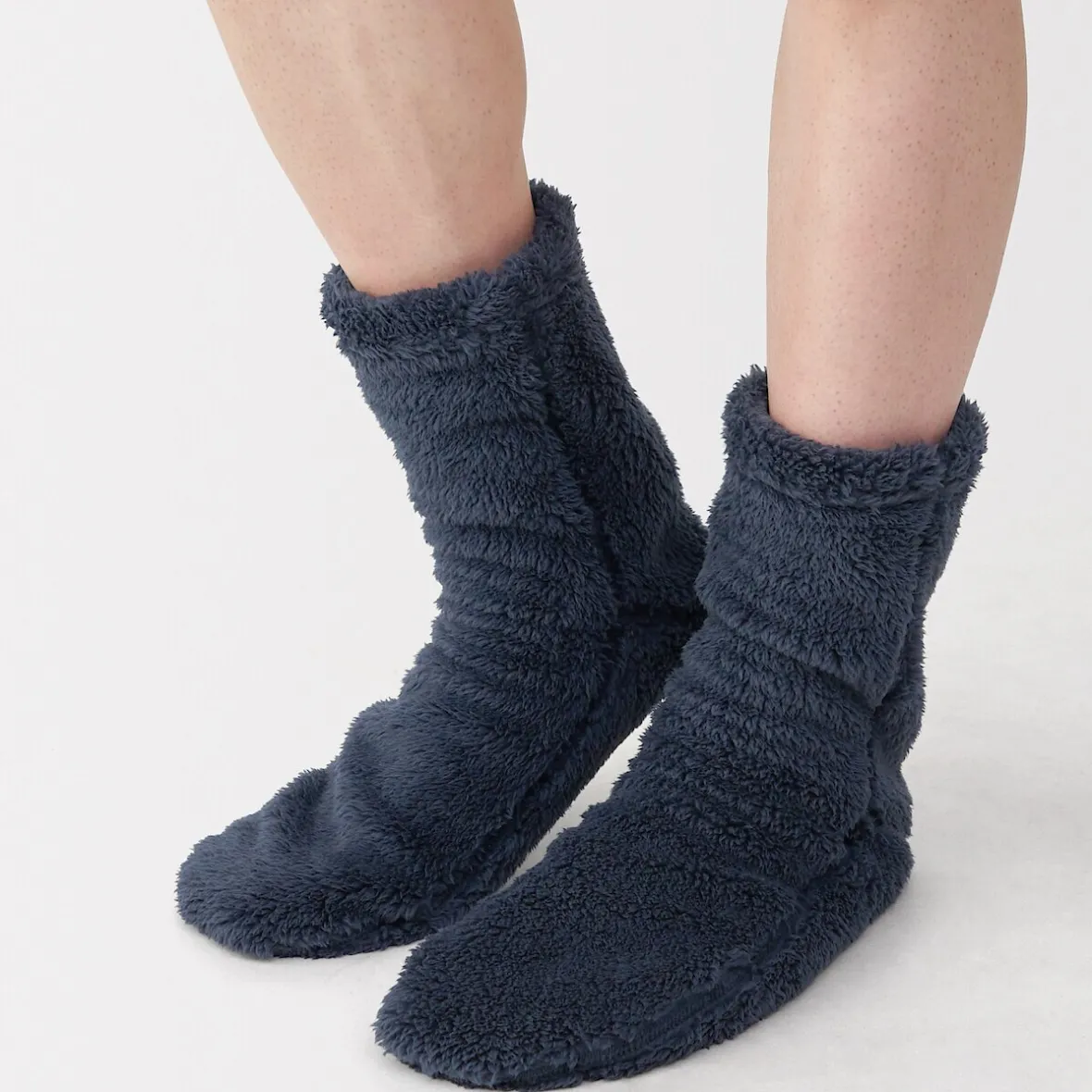 Clearance Muji Calcetines acogedores de forro polar de poliéster reciclado para hombre