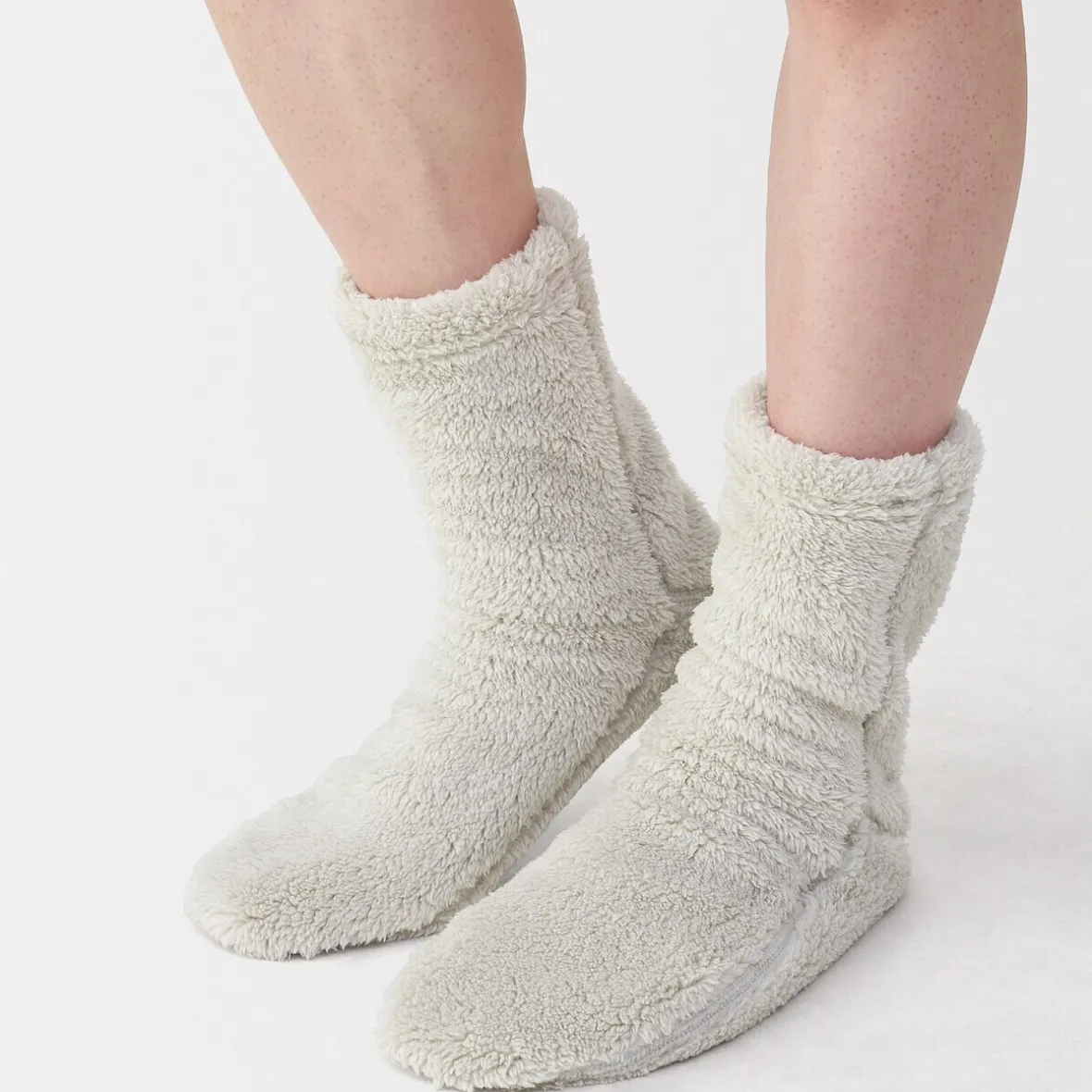 Clearance Muji Calcetines acogedores de forro polar de poliéster reciclado para hombre